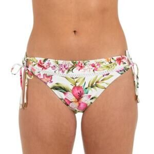 La Blanca Women's Polynesian Adjustable Loop Hipster Bottoms White/Multi Size 12